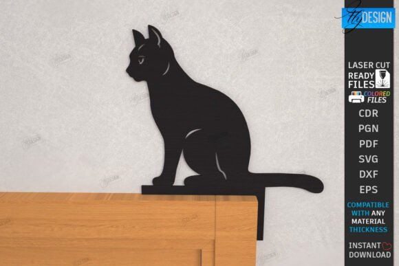 Cat Door Corner Laser Cut Wall Decor