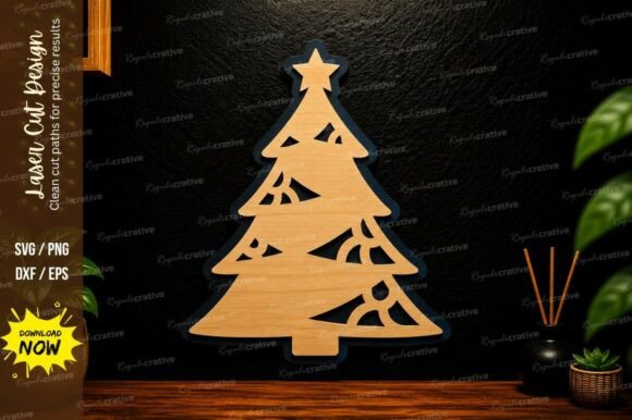 Christmas Tree Laser Cut SVG Holiday