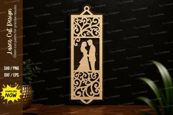 Couple Bookmark Laser Cut SVG Design