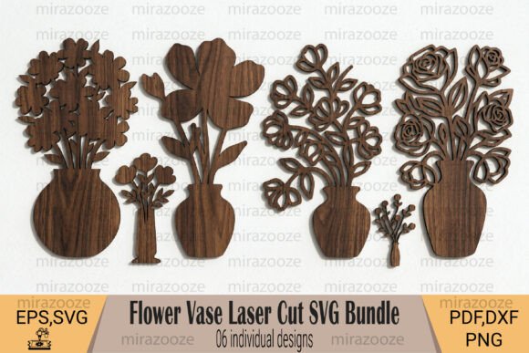 Flower Vase Laser Cut SVG Bundle for Elegant Craft Projects