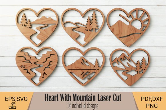 Heart Mountain Wall Art SVG: Nature-Inspired Design