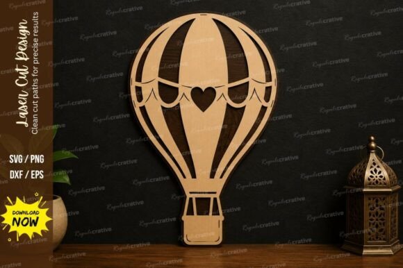 Hot Air Balloon SVG Laser Cut Wall Decor