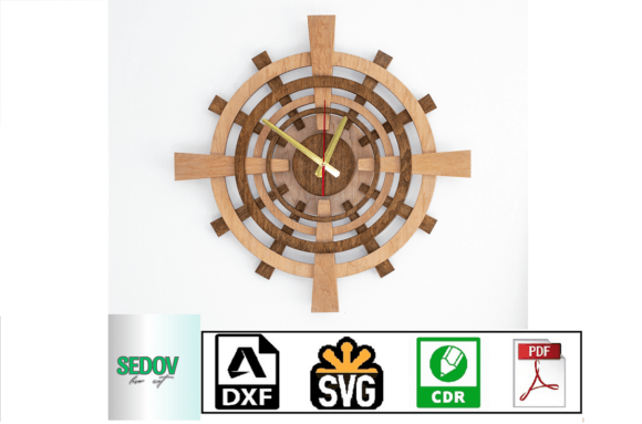 Laser Cut Template Wall Clock: A Rustic Statement Piece