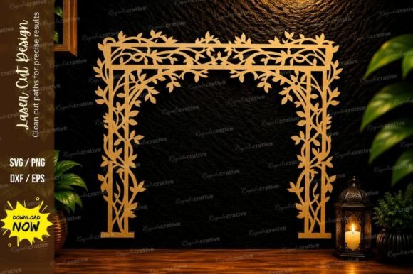 Leafy Wedding Arch Laser Cut SVG Design