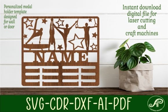 Male Gymnast Medal Holder SVG Cut File for Crafters