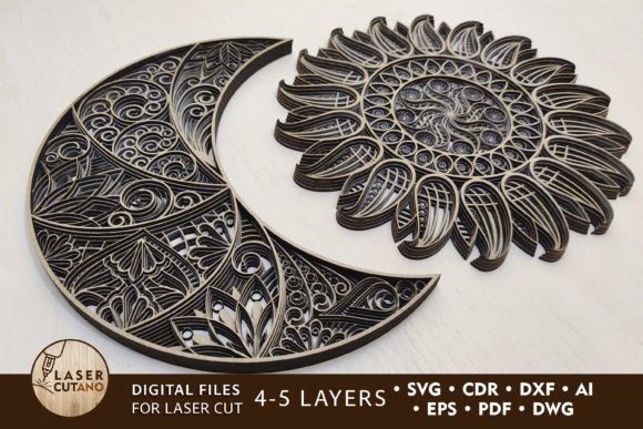 Multilayer Cut Files the Sun & the Moon