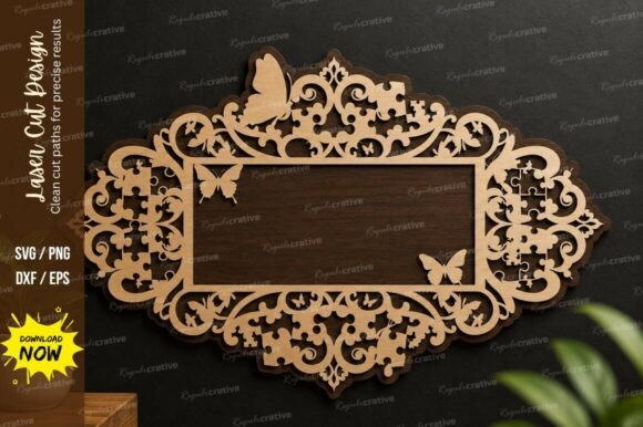 Ornate Floral Frame Laser Cut SVG: Premium Design Files