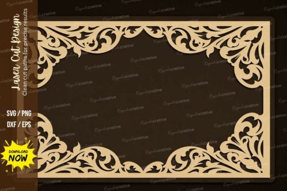 Vintage Corner Border Laser Cut SVG