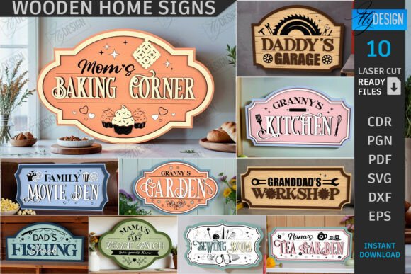 Wooden Home Signs Laser Cut Bundle